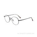 Männer Frauen Silber optische Brille rund weiche Metallrahmen Brillen